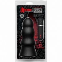 kink---vibrating-silicone-butt-plug---rippled-75-black